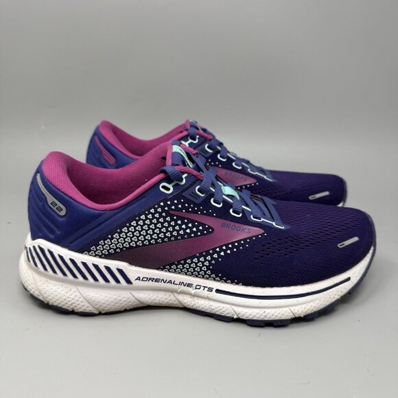 Brooks Adrenaline GTS 22 Womens Size 7.5 Purple Athletic Running Shoes Sneakers - Picture 1 of 9